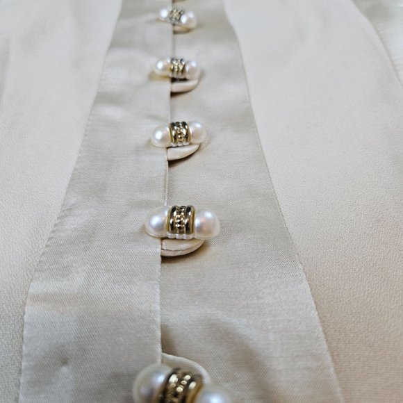 Petite Perceptions by Irene B off white jacket top, size petite L - Picture 3 of 5